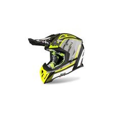 PŘILBA AVIATOR NOVAK 2.3 GLOW 2.3 AMS2, AIROH - ITÁLIE (ŽLUTÁ/ČERNÁ/ŠEDÁ)