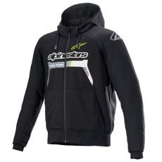 BUNDA CHROME IGNITION HOODIE, ALPINESTARS (ČERNÁ/ŽLUTÁ FLUO/ŠEDÁ/BÍLÁ)
