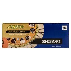 ŘETĚZ 428MXR1, SUNSTAR (BEZKROUŽEK, BARVA ZLATÁ, 126 ČLÁNKŮ)