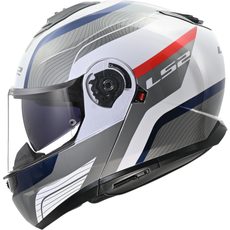 LS2 VÝKLOPNÁ PŘILBA FF908 STROBE II MONZA WHITE BLUE RED-06 XS