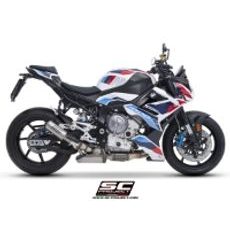 SC-PROJECT BMW M1000 R (2025) - E5+ TITANOVÝ VÝFUK CR-T S MŘÍŽKOU PROTI KAMENŮM