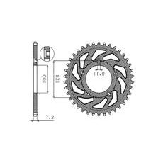OCELOVÁ ROZETA PRO SEKUNDÁRNÍ ŘETĚZY TYPU 525, SUNSTAR (37 ZUBŮ)