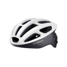 CYKLO PŘILBA S HEADSETEM R1, SENA (MATNÁ BÍLÁ)