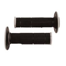 GRIPY RACING (DVOUVRSTVÉ, MĚKKÉ), RTECH (ČERNO-ŠEDÉ, PÁR, DÉLKA 116 MM)