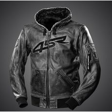 4SR PÁNSKÁ KOŽENÁ MOTO BUNDA HOODIE 