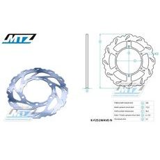 MTZ KOTOUČ BRZDOVÝ NEREZOVÝ - ZUBATÝ DESING WAVE - KAWASAKI KX85 / 01-20+KX100 / 01-18