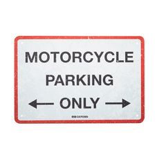 PLECHOVÁ CEDULE PARKING, OXFORD (ČERVENÁ/ŠEDÁ, ROZMĚR 30 X 20 CM)
