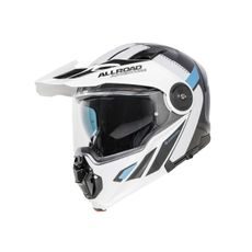 MOTO HELMA YOHE FG102 ENDURO DOUBLE VISOR ČERNÁ/BÍLÁ/MODRÁ