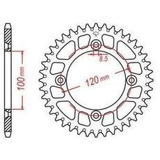 DURALOVÁ ROZETA PRO SEKUNDÁRNÍ ŘETĚZY TYPU 428, JT - ANGLIE (52 ZUBŮ)