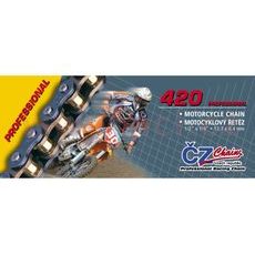 ŘETĚZ 420MX, ČZ - ČR (BARVA ZLATÁ, 118 ČLÁNKŮ VČ. ROZPOJOVACÍ SPOJKY CLIP)