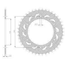 OCELOVÁ ROZETA PRO SEKUNDÁRNÍ ŘETĚZY TYPU 520, SUNSTAR (42 ZUBŮ)
