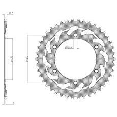OCELOVÁ ROZETA PRO SEKUNDÁRNÍ ŘETĚZY TYPU 530, SUNSTAR (38 ZUBŮ)