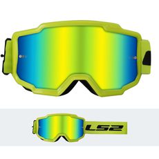 LS2 CHARGER GOGGLE H-V YELLOW WITH IRIDIUM VISOR