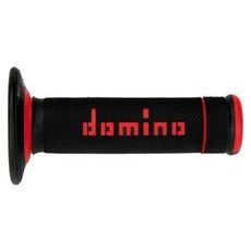 GRIPY A190 (OFFROAD) DÉLKA 123 + 120 MM, DOMINO (ČERNO-ČERVENÉ)