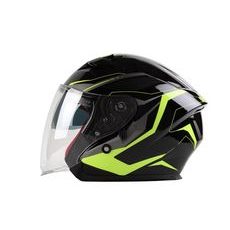 OTEVŘENÁ PŘILBA MAXX SKÚTROVÁ HELMA (ČERNO ZELENÝ REFLEX)