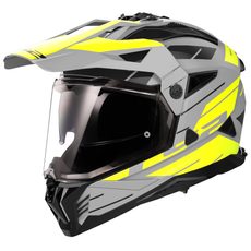 LS2 ENDURO MOTO PŘILBA MX702 PIONEER II NAMIB M.GREY H-V YELLOW