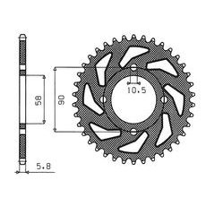 OCELOVÁ ROZETA PRO SEKUNDÁRNÍ ŘETĚZY TYPU 520, SUNSTAR (41 ZUBŮ)