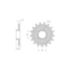 ŘETĚZOVÉ KOLEČKO PRO SEKUNDÁRNÍ ŘETĚZY TYPU 525, SUNSTAR (17 ZUBŮ)