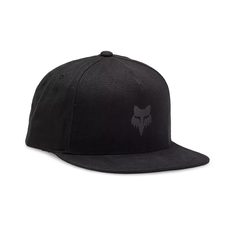 FOX HEAD SNAPBACK HAT - OS, BLACK/CHARCOAL