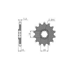 ŘETĚZOVÉ KOLEČKO PRO SEKUNDÁRNÍ ŘETĚZY TYPU 428, SUNSTAR (14 ZUBŮ)