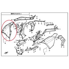 PRAVÝ BOČNÍ PŘEDNÍ PLAST NA CF MOTO 650GT ŠEDÝ