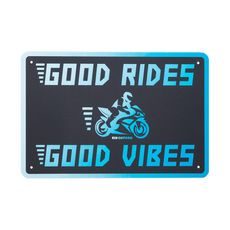 PLECHOVÁ CEDULE GOOD VIBES, OXFORD (MODRÁ/ČERNÁ, ROZMĚR 30 X 20 CM)