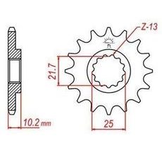 ŘETĚZOVÉ KOLEČKO PRO SEKUNDÁRNÍ ŘETĚZY TYPU 520, JT - ANGLIE (13 ZUBŮ)