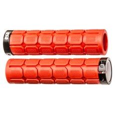 GRIPY LOCK-ON SE ŠROUBOVACÍMI OBJÍMKAMI A VĚTŠÍ TL. ÚCHOPU, OXFORD (ČERVENÉ, DÉLKA 130 MM, 1 PÁR)