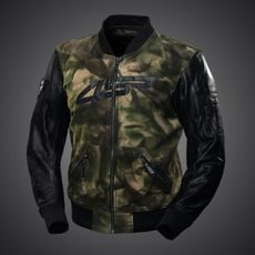 4SR PÁNSKÁ KOŽENO TEXTILNÍ MOTO BUNDA BOMBER CAMO 