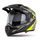 CASSIDA Enduro moto přilba Tour 2.0 X-tra  písková matná žlutá fluo zelená černá, plexi s přípravou pro Pinlock