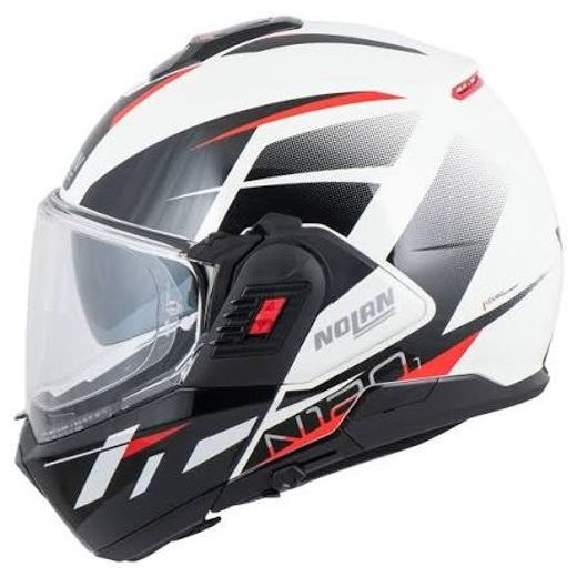 NOLAN PŘEKLOPNÁ MOTO PŘILBA N120-1 NIGHTLIFE N-COM METAL WHITE 27