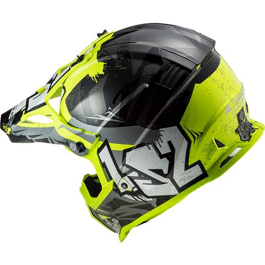 LS2 MX437 FAST EVO CRUSHER BLACK H-V YELLOW