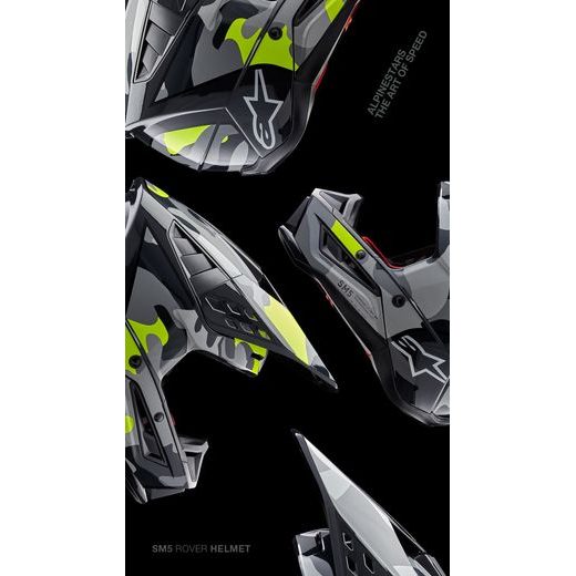 PŘILBA ALPINESTARS S-M5 ROVER 2 (TMAVĚ ŠEDÁ/ŽLUTÁ FLUO) 2024