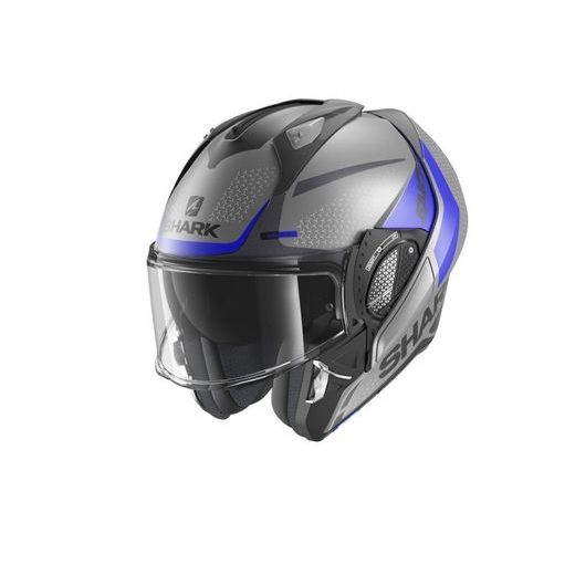 SHARK PŘEKLOPNÁ PŘILBA EVO GT ENCKE MATNÁ/MODRÁ/ŠEDÁ