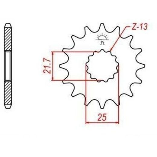 ŘETĚZOVÉ KOLEČKO PRO SEKUNDÁRNÍ ŘETĚZY TYPU 520, JT - ANGLIE (13 ZUBŮ)