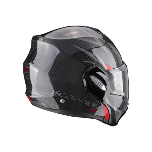 SCORPION PŘEKLOPNÁ MOTO PŘILBA EXO-TECH EVO CARBON TOP ČERNO/ČERVENÁ