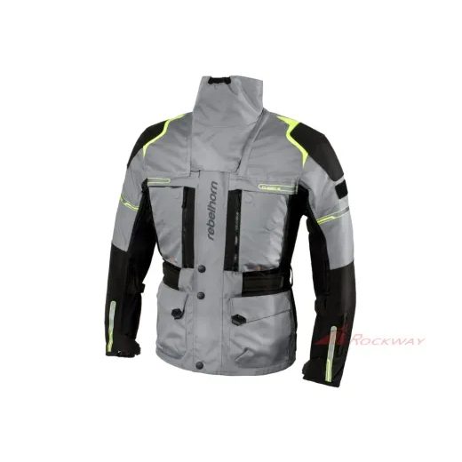 REBELHORN PÁNSKÁ TEXTILNÍ MOTO BUNDA CUBBY III ŠEDÁ ČERNÁ FLUO