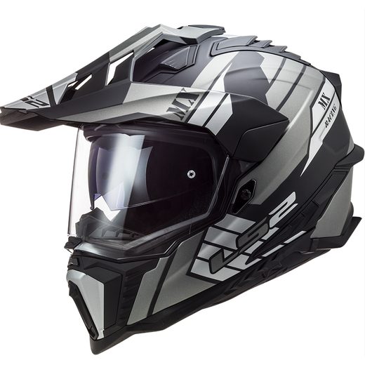 LS2 ENDURO MOTO PŘILBA MX701 EXPLORER ATLANTIS ČERNO ŠEDO BÍLÁ