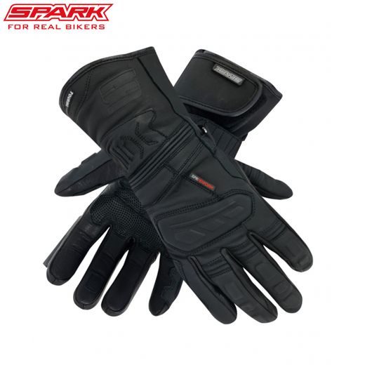 SPARK PÁNSKÉ KOŽENÉ MOTO RUKAVICE LOFT ČERNÉ