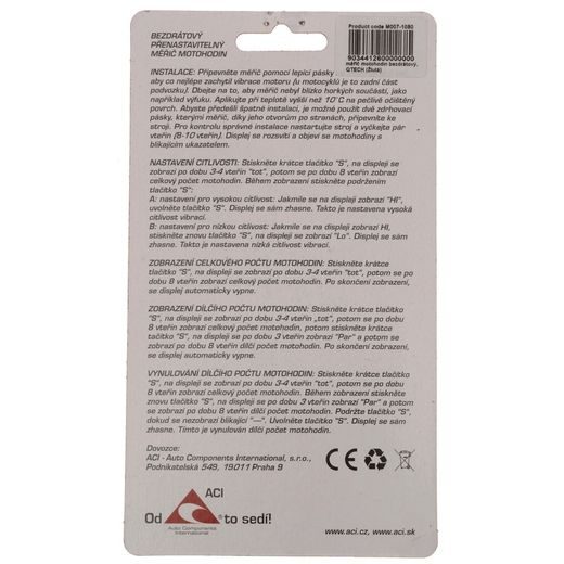 MĚŘIČ MOTOHODIN BEZDRÁTOVÝ S NULOVATELNÝM POČÍTADLEM, Q-TECH (ŽLUTÝ)