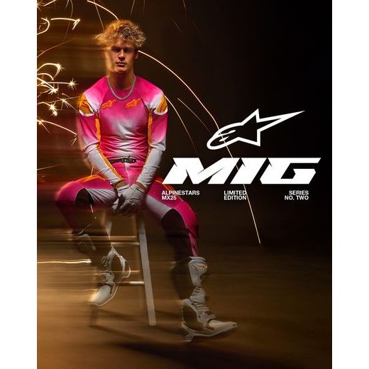 DRES SUPERTECH SX AFD LIMITOVANÁ EDICE MIG, ALPINESTARS (RŮŽOVÁ FLUO/BÍLÁ/ORANŽOVÁ) 2025
