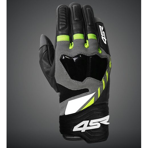 4SR PÁNSKÉ KOŽENO TEXTILNÍ MOTO RUKAVICE STUNT YELLOW 