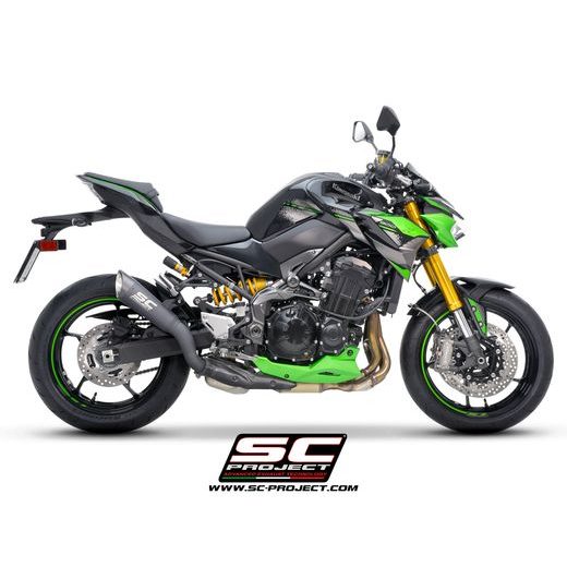 SC-PROJECT KAWASAKI Z900 (2020-2024) E5 S1 TLUMIČ, TITANIUM, MATT BLACK PAINTED
