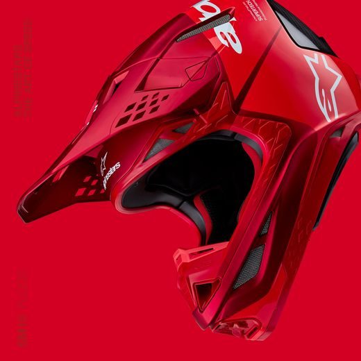 PŘILBA ALPINESTAR SUPERTECH S-M10 FLOOD (ČERVENÁ FLUO/ČERVENÁ) 2024
