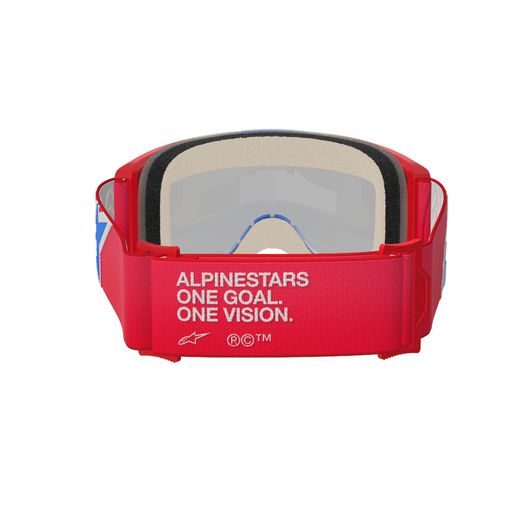 ALPINESTARS BRÝLE VISION 5 CORP, ALPINESTARS (ČERVENÁ/BÍLÁ/MODRÁ, ZRCADLOVÉ MODRÉ PLEXI)