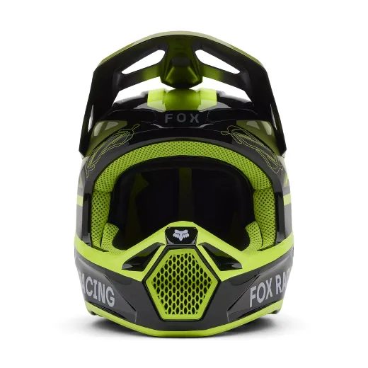 FOX MOTOKROSOVÁ PŘILBA V1 RACE SPEC HELMET ČERNÁ/FLUO ŽLUTÁ, ARMY ZELENÁ