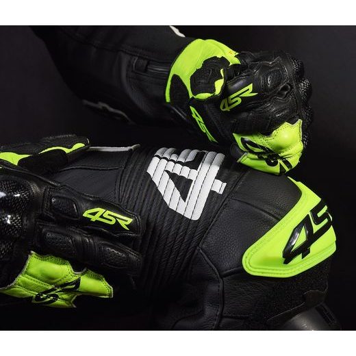4SR PÁNSKÉ KOŽENÉ MOTO RUKAVICE SPORT CUP PLUS YELLOW