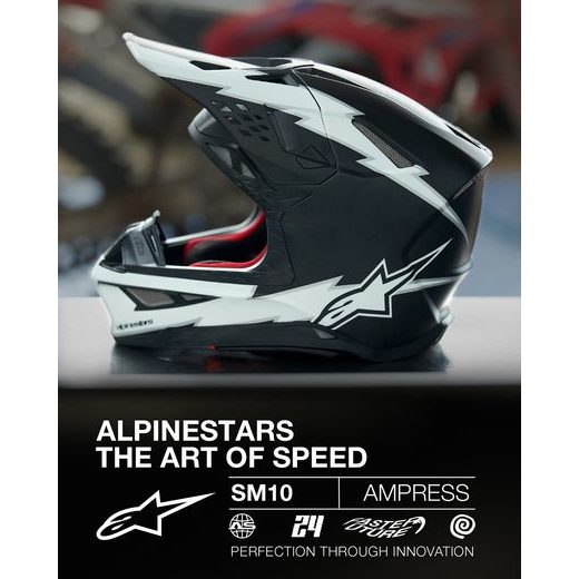 PŘILBA ALPINESTARSSUPERTECH S-M10 AMPRESS (ČERNÁ MATNÁ/BÍLÁ) 2024