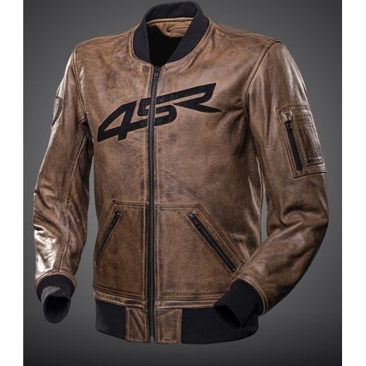4SR PÁNSKÁ KOŽENÁ MOTO BUNDA BOMBER  HNĚDÁ 