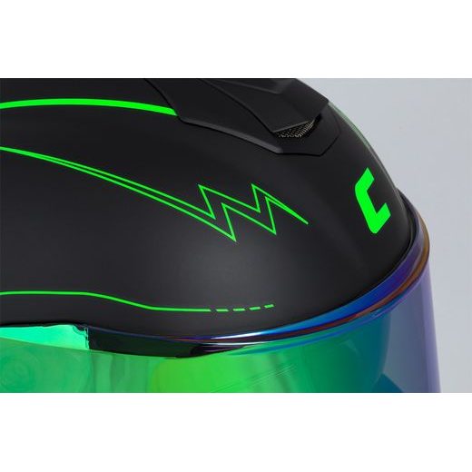 PŘILBA CASSIDA GT 2.1 FLASH (ČERNÁ MATNÁ/ZELENÁ FLUO/TMAVĚ ŠEDÁ) PLEXI S PŘÍPRAVOU PRO PINLOCK